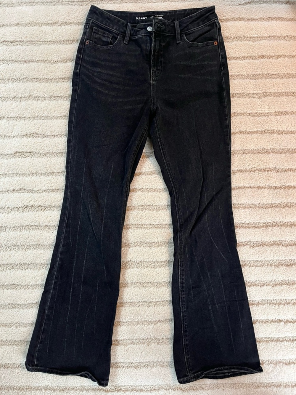 Black Denim Flare Pants